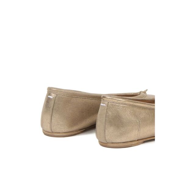 Maison Margiela Women Tabi New Metallic Leather Ballerinas With Laminated Finish - Picture 5 of 5